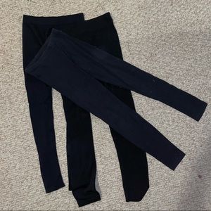3 Pairs Black Leggings (Cotton, Nylon, and Fleece)